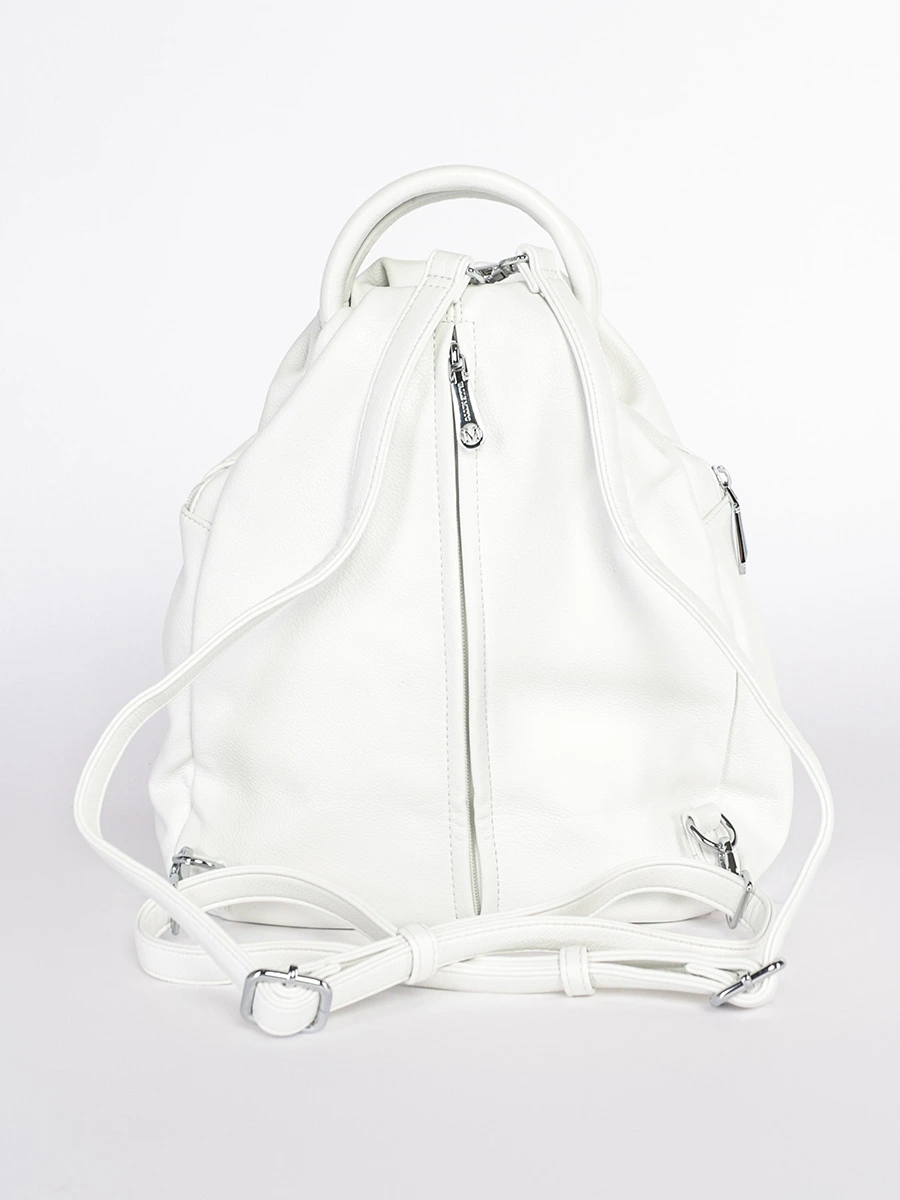 Рюкзак белого цвета с вертикальным карманом